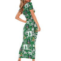 Norfolk Island Meri Krismas Family Matching Short Sleeve Bodycon Dress and Hawaiian Shirt Pacific Patchwork Xmas Vibes LT9 - Polynesian Pride