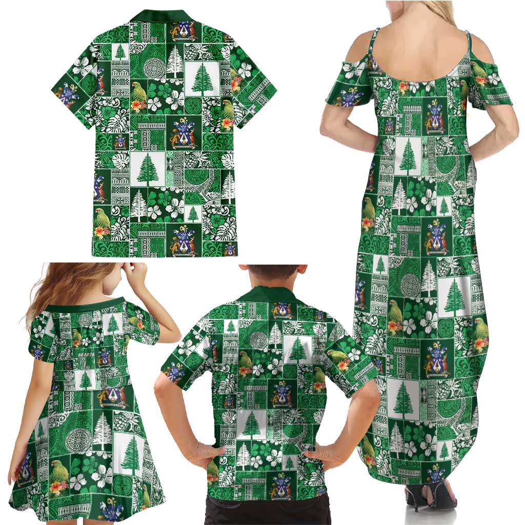 Norfolk Island Meri Krismas Family Matching Summer Maxi Dress and Hawaiian Shirt Pacific Patchwork Xmas Vibes LT9 - Polynesian Pride