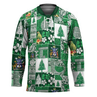 Norfolk Island Meri Krismas Hockey Jersey Pacific Patchwork Xmas Vibes LT9 Unisex Green - Polynesian Pride