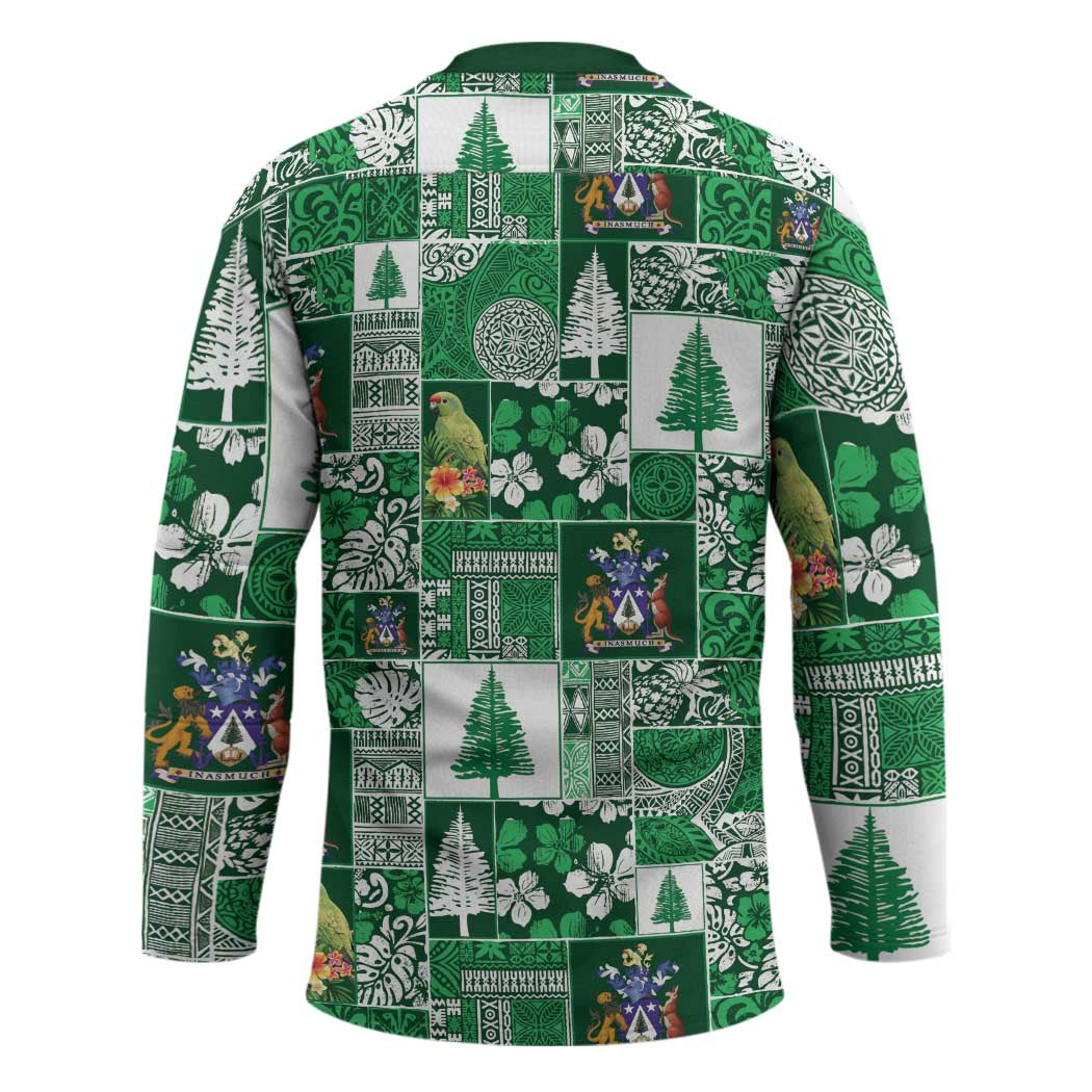 Norfolk Island Meri Krismas Hockey Jersey Pacific Patchwork Xmas Vibes LT9 - Polynesian Pride
