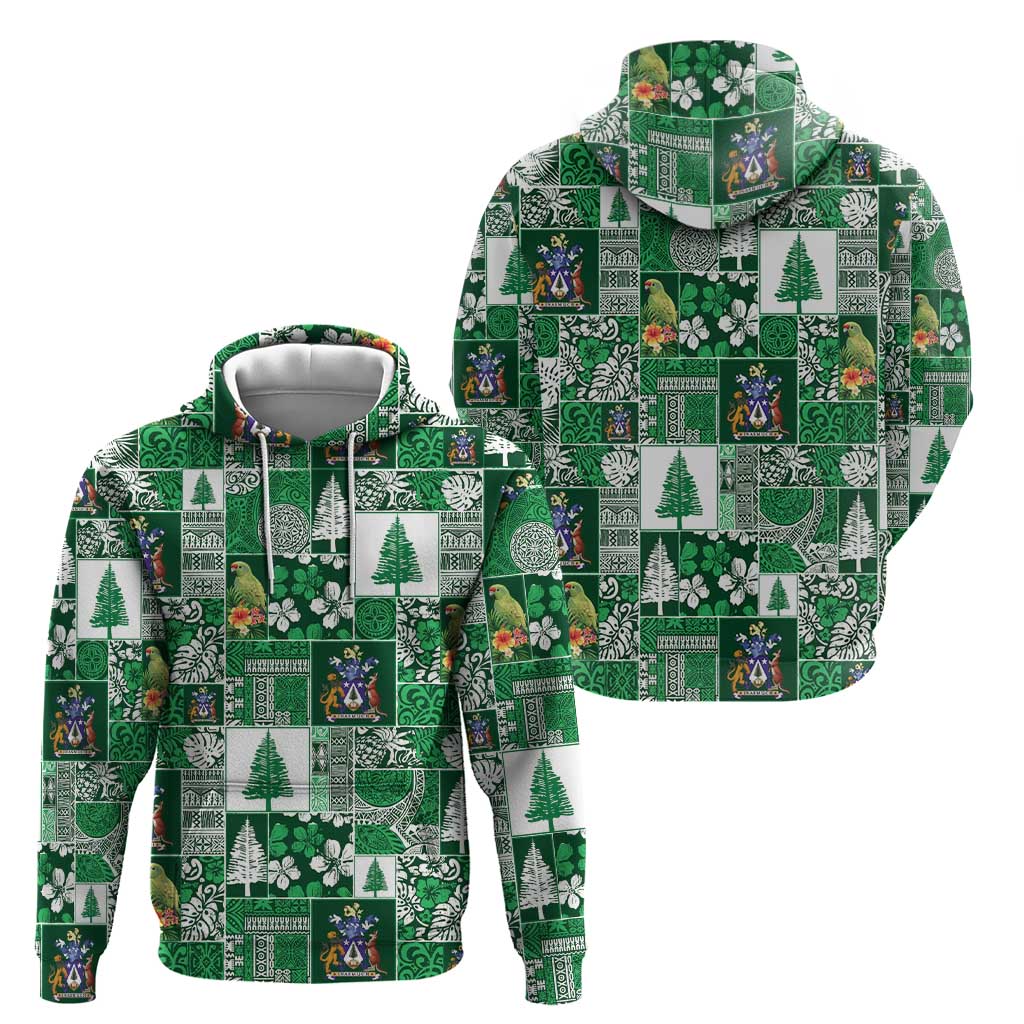 Norfolk Island Meri Krismas Hoodie Pacific Patchwork Xmas Vibes LT9 - Polynesian Pride