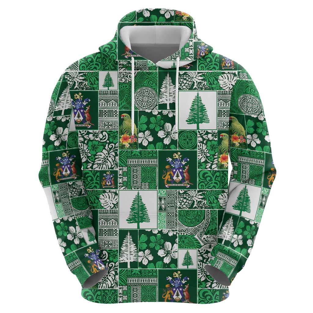 Norfolk Island Meri Krismas Hoodie Pacific Patchwork Xmas Vibes LT9 - Polynesian Pride