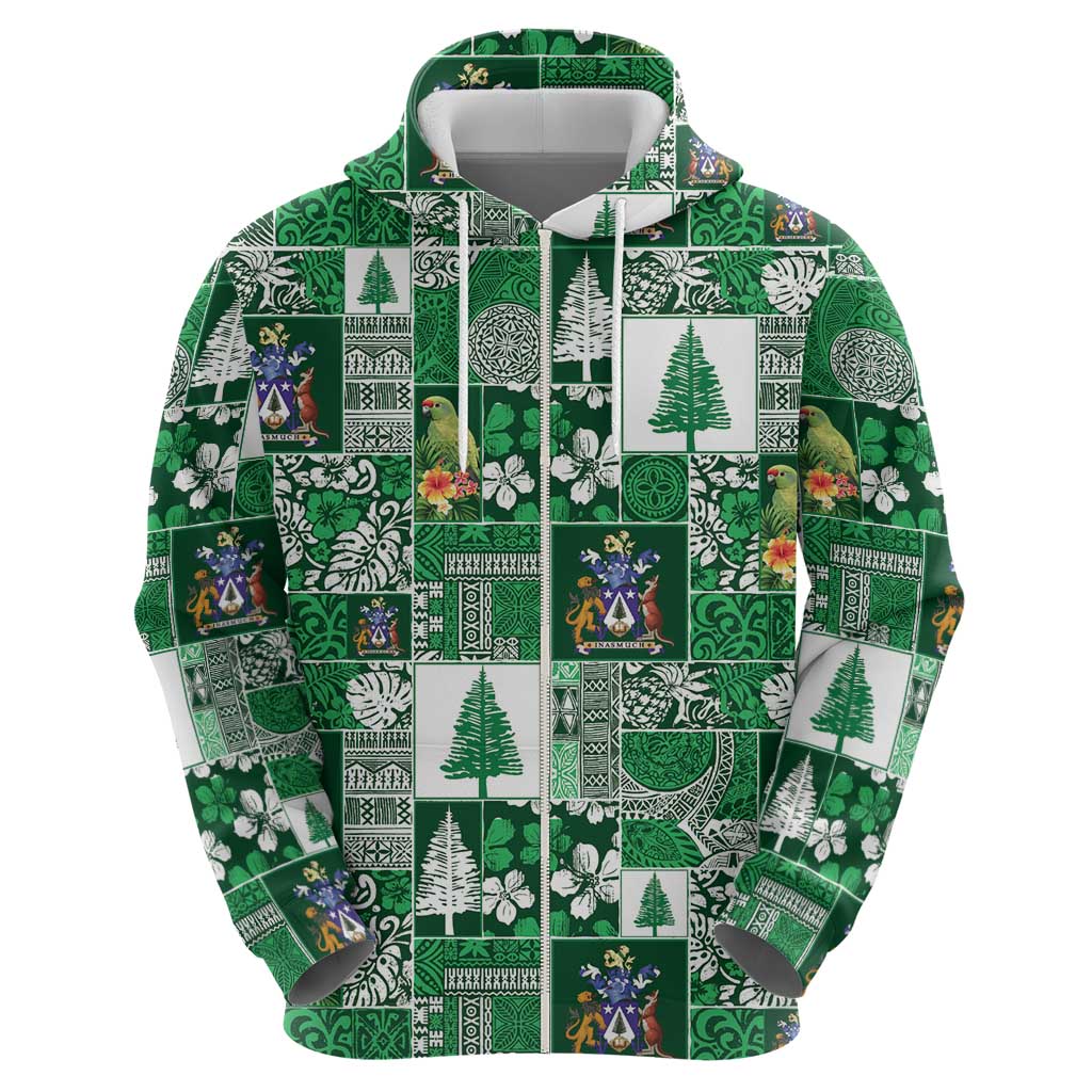 Norfolk Island Meri Krismas Hoodie Pacific Patchwork Xmas Vibes LT9 - Polynesian Pride