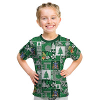 Norfolk Island Meri Krismas Kid T Shirt Pacific Patchwork Xmas Vibes - Polynesian Pride