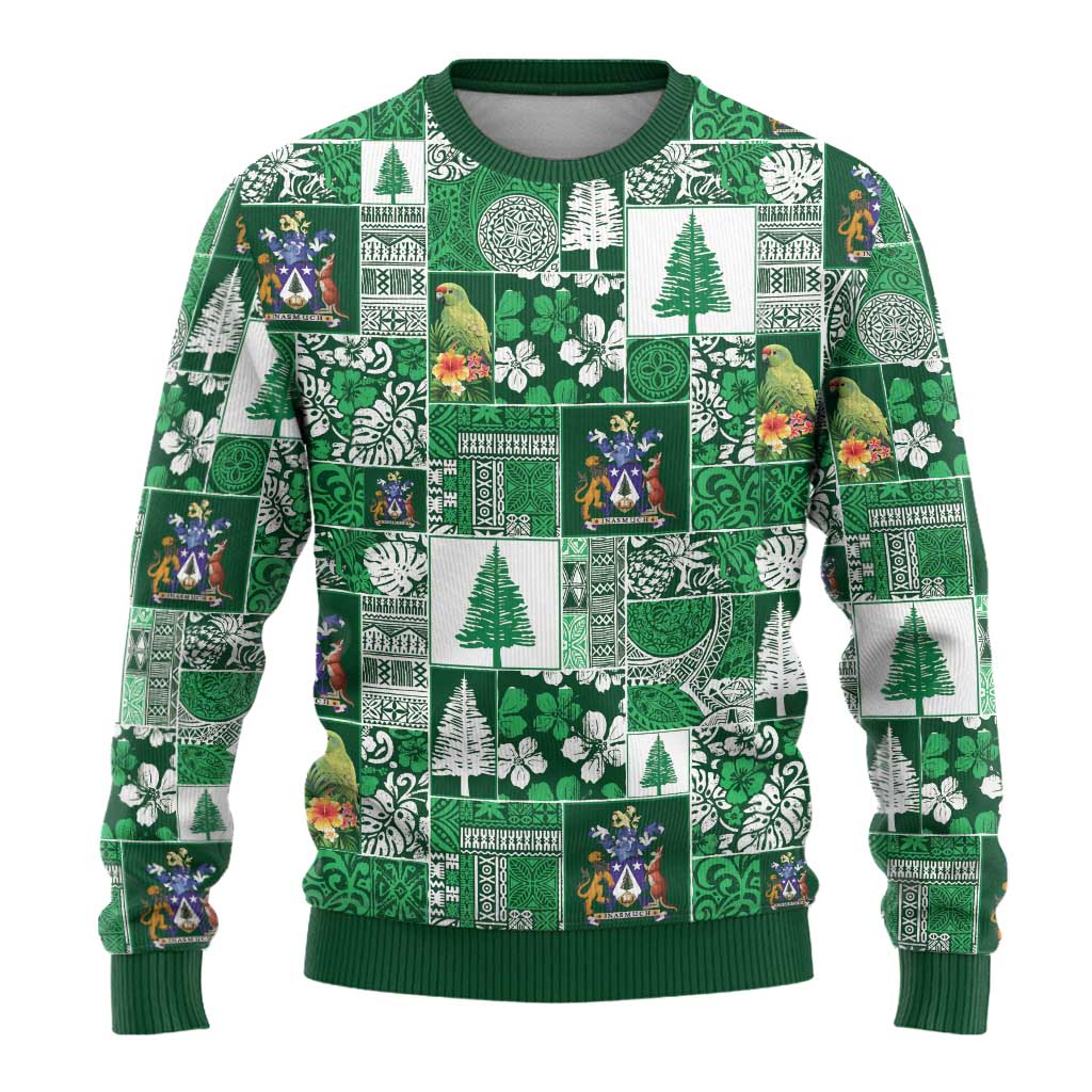 Norfolk Island Meri Krismas Ugly Christmas Sweater Pacific Patchwork Xmas Vibes LT9 - Polynesian Pride