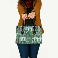 Norfolk Island Meri Krismas Leather Bag Pacific Patchwork Xmas Vibes - Polynesian Pride