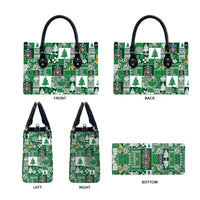 Norfolk Island Meri Krismas Leather Bag Pacific Patchwork Xmas Vibes - Polynesian Pride