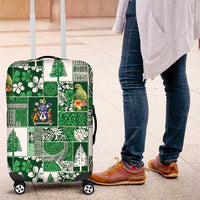 Norfolk Island Meri Krismas Luggage Cover Pacific Patchwork Xmas Vibes LT9 Green - Polynesian Pride