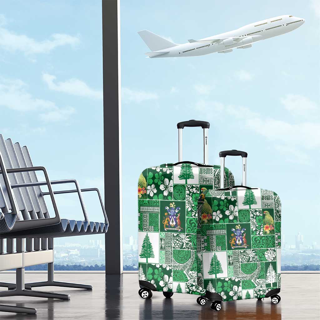 Norfolk Island Meri Krismas Luggage Cover Pacific Patchwork Xmas Vibes LT9 - Polynesian Pride