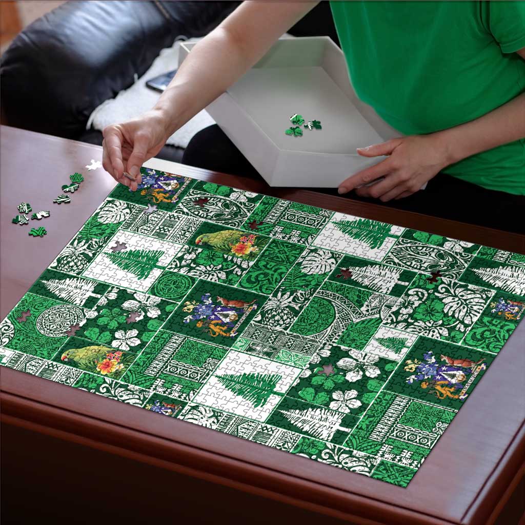 Norfolk Island Meri Krismas Puzzle Pacific Patchwork Xmas Vibes - Polynesian Pride