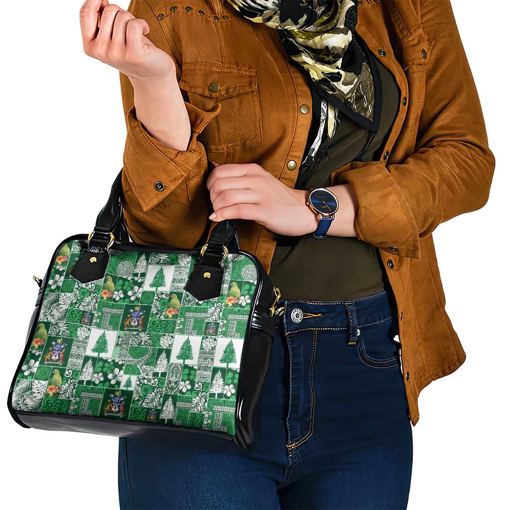 Norfolk Island Meri Krismas Shoulder Handbag Pacific Patchwork Xmas Vibes - Polynesian Pride