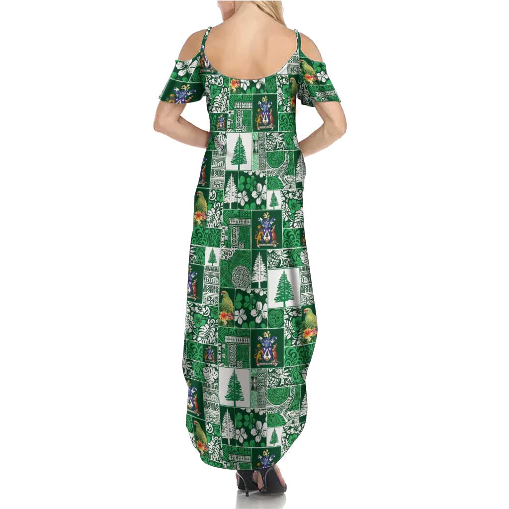 Norfolk Island Meri Krismas Summer Maxi Dress Pacific Patchwork Xmas Vibes LT9 - Polynesian Pride