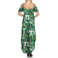 Norfolk Island Meri Krismas Summer Maxi Dress Pacific Patchwork Xmas Vibes LT9 - Polynesian Pride