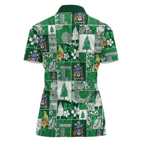 Norfolk Island Meri Krismas Women Polo Shirt Pacific Patchwork Xmas Vibes - Polynesian Pride