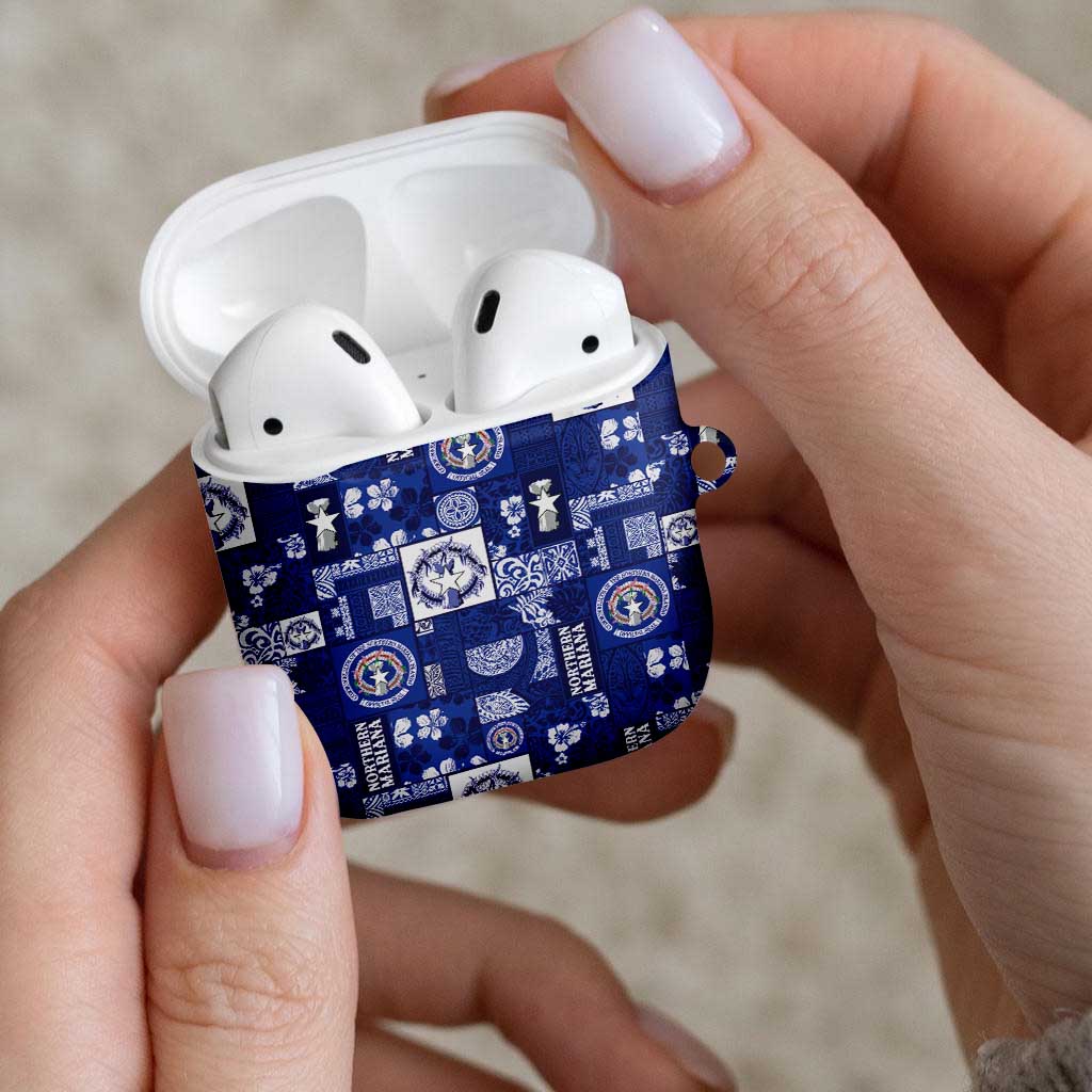 Northern Mariana Islands Magof Nochebuena AirPods Case Pacific Patchwork Xmas Vibes - Polynesian Pride