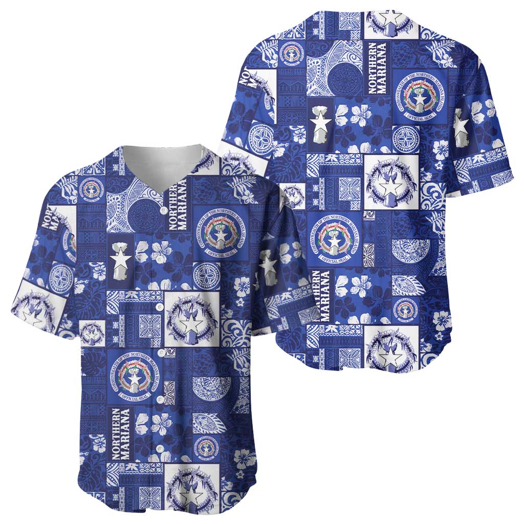 Northern Mariana Islands Magof Nochebuena Baseball Jersey Pacific Patchwork Xmas Vibes - Polynesian Pride
