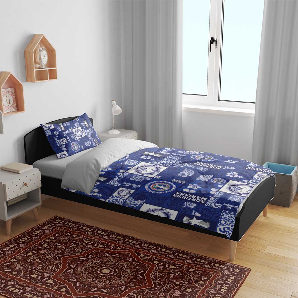 Northern Mariana Islands Magof Nochebuena Bedding Set Pacific Patchwork Xmas Vibes - Polynesian Pride