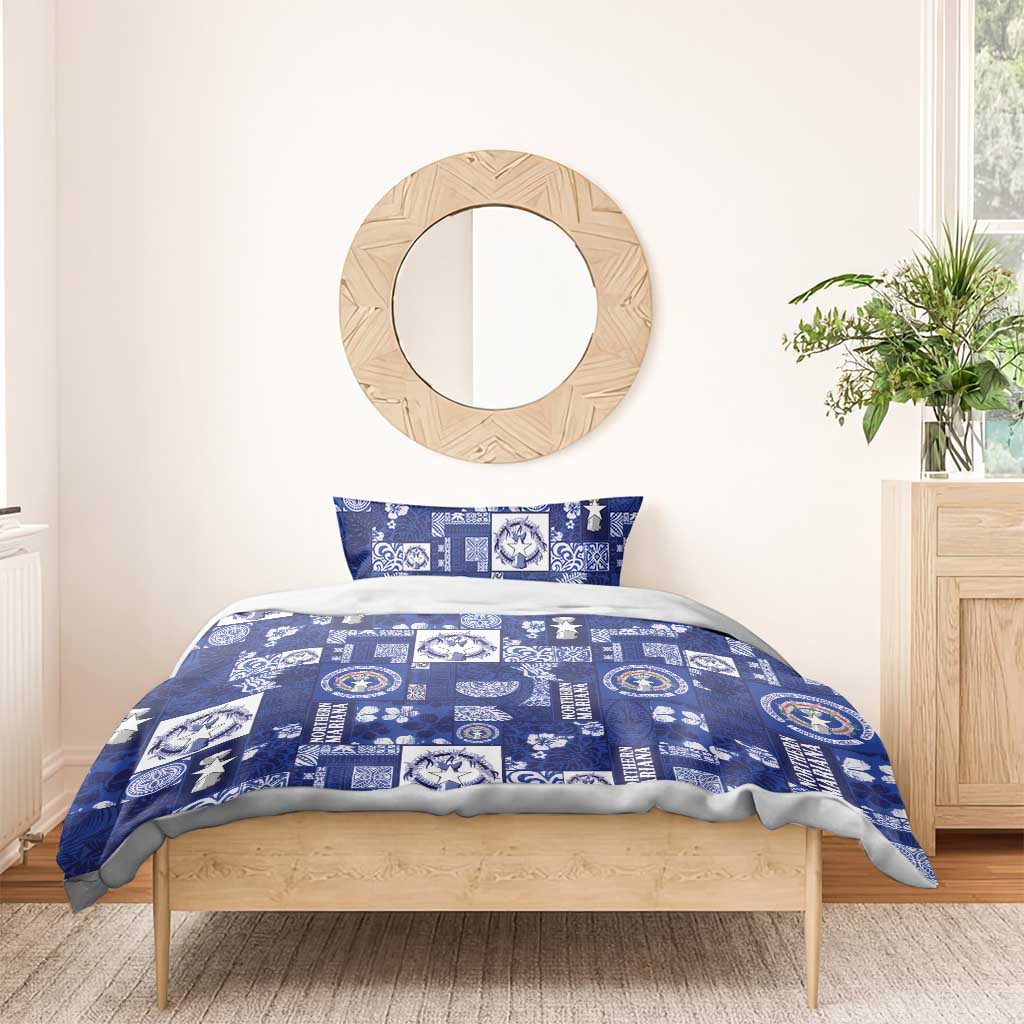 Northern Mariana Islands Magof Nochebuena Bedding Set Pacific Patchwork Xmas Vibes - Polynesian Pride