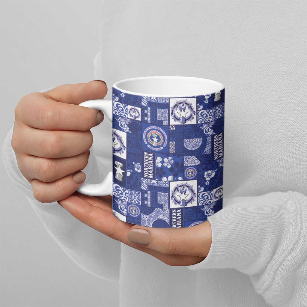 Northern Mariana Islands Magof Nochebuena Ceramic Mug Pacific Patchwork Xmas Vibes - Polynesian Pride