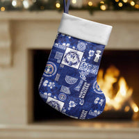 Northern Mariana Islands Magof Nochebuena Christmas Stocking Pacific Patchwork Xmas Vibes - Polynesian Pride