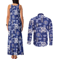 Northern Mariana Islands Magof Nochebuena Couples Matching Tank Maxi Dress and Long Sleeve Button Shirt Pacific Patchwork Xmas Vibes LT9 - Polynesian Pride