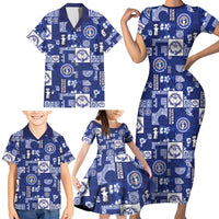 Northern Mariana Islands Magof Nochebuena Family Matching Short Sleeve Bodycon Dress and Hawaiian Shirt Pacific Patchwork Xmas Vibes LT9 - Polynesian Pride