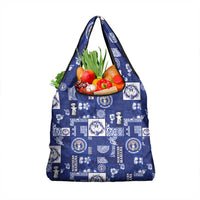 Northern Mariana Islands Magof Nochebuena Grocery Bag Pacific Patchwork Xmas Vibes LT9 1-pack One Size Blue - Polynesian Pride