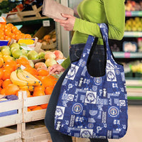 Northern Mariana Islands Magof Nochebuena Grocery Bag Pacific Patchwork Xmas Vibes LT9 - Polynesian Pride