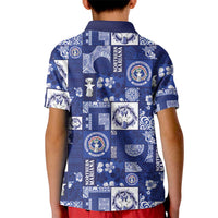 Northern Mariana Islands Magof Nochebuena Kid Polo Shirt Pacific Patchwork Xmas Vibes - Polynesian Pride