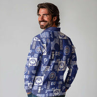 Northern Mariana Islands Magof Nochebuena Long Sleeve Polo Shirt Pacific Patchwork Xmas Vibes LT9 - Polynesian Pride