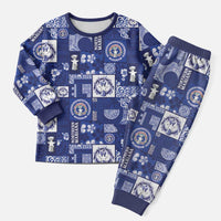 Northern Mariana Islands Magof Nochebuena Christmas Pajama Set Pacific Patchwork Xmas Vibes LT9 Men Blue - Polynesian Pride
