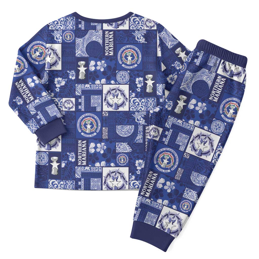 Northern Mariana Islands Magof Nochebuena Christmas Pajama Set Pacific Patchwork Xmas Vibes LT9 - Polynesian Pride