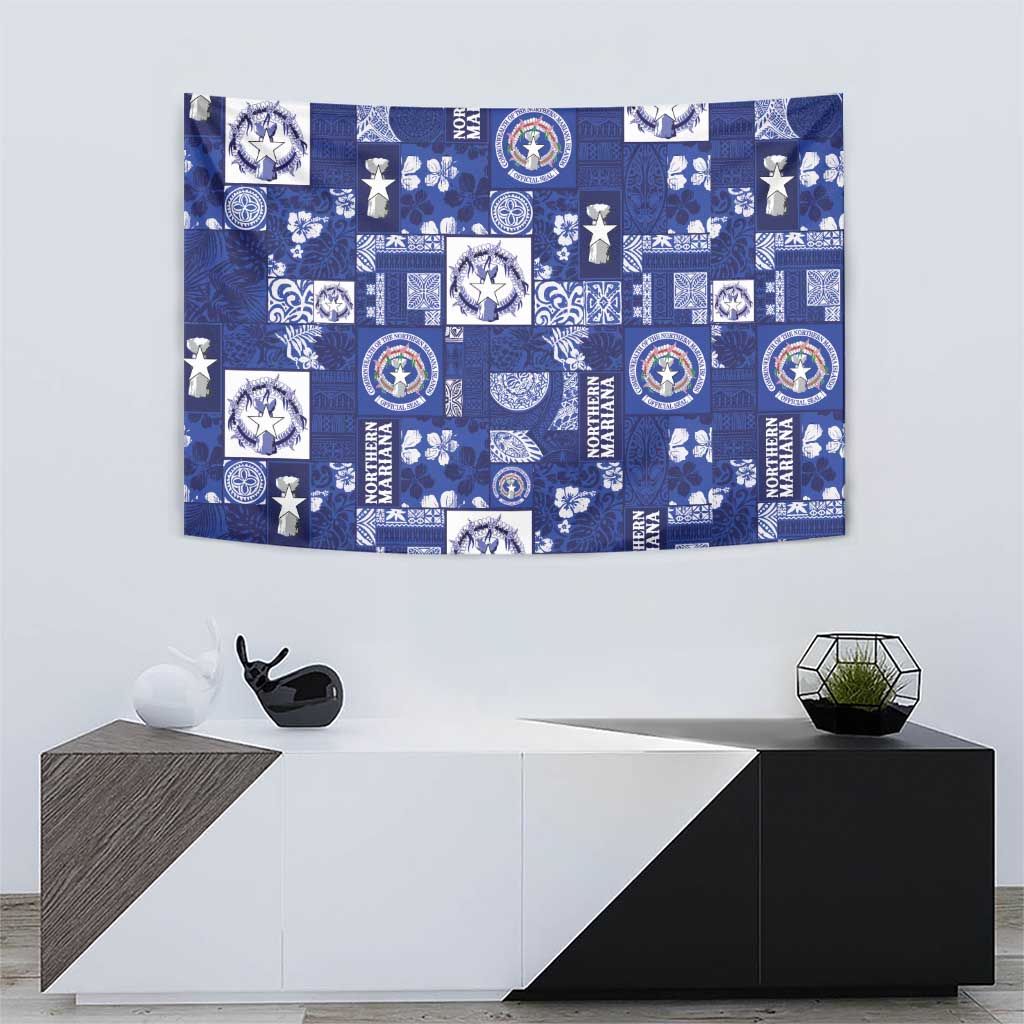 Northern Mariana Islands Magof Nochebuena Tapestry Pacific Patchwork Xmas Vibes - Polynesian Pride