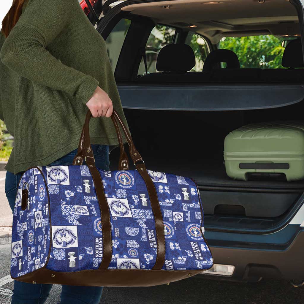 Northern Mariana Islands Magof Nochebuena Travel Bag Pacific Patchwork Xmas Vibes - Polynesian Pride