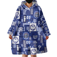 Northern Mariana Islands Magof Nochebuena Wearable Blanket Hoodie Pacific Patchwork Xmas Vibes LT9 - Polynesian Pride