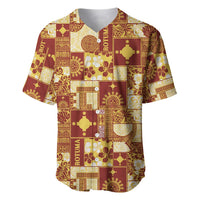 Rotuma Faiakse'ea 'e Kirisimasi Baseball Jersey Pacific Patchwork Xmas Vibes - Polynesian Pride