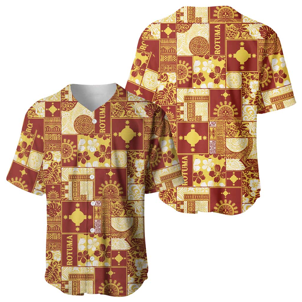Rotuma Faiakse'ea 'e Kirisimasi Baseball Jersey Pacific Patchwork Xmas Vibes - Polynesian Pride