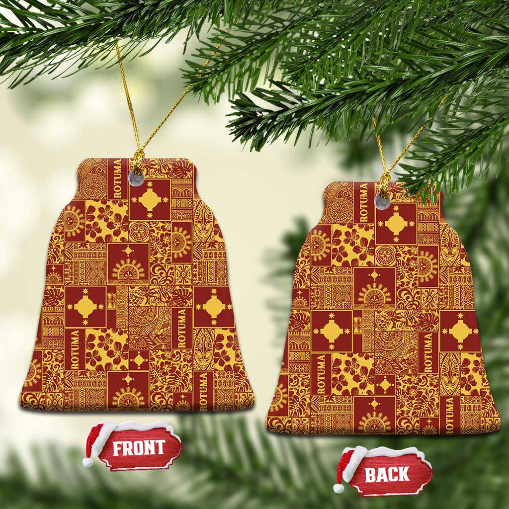 Rotuma Faiakse'ea 'e Kirisimasi Ceramic Ornament Pacific Patchwork Xmas Vibes - Polynesian Pride