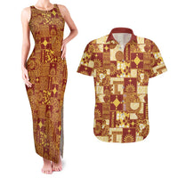 Rotuma Faiakse'ea 'e Kirisimasi Couples Matching Tank Maxi Dress and Hawaiian Shirt Pacific Patchwork Xmas Vibes - Polynesian Pride