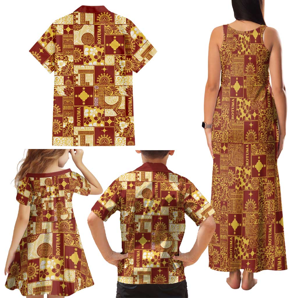 Rotuma Faiakse'ea 'e Kirisimasi Family Matching Tank Maxi Dress and Hawaiian Shirt Pacific Patchwork Xmas Vibes LT9 - Polynesian Pride