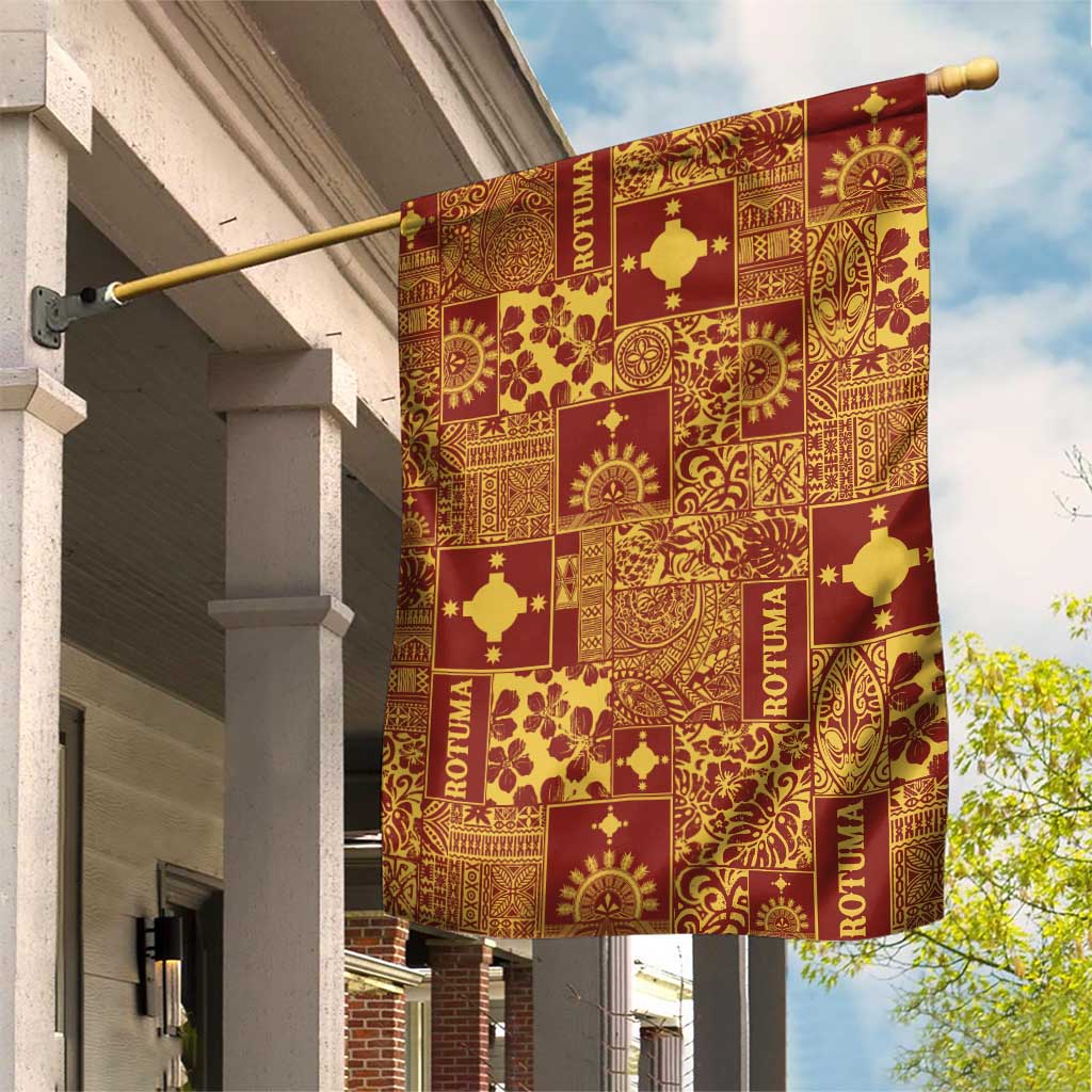 Rotuma Faiakse'ea 'e Kirisimasi Garden Flag Pacific Patchwork Xmas Vibes - Polynesian Pride