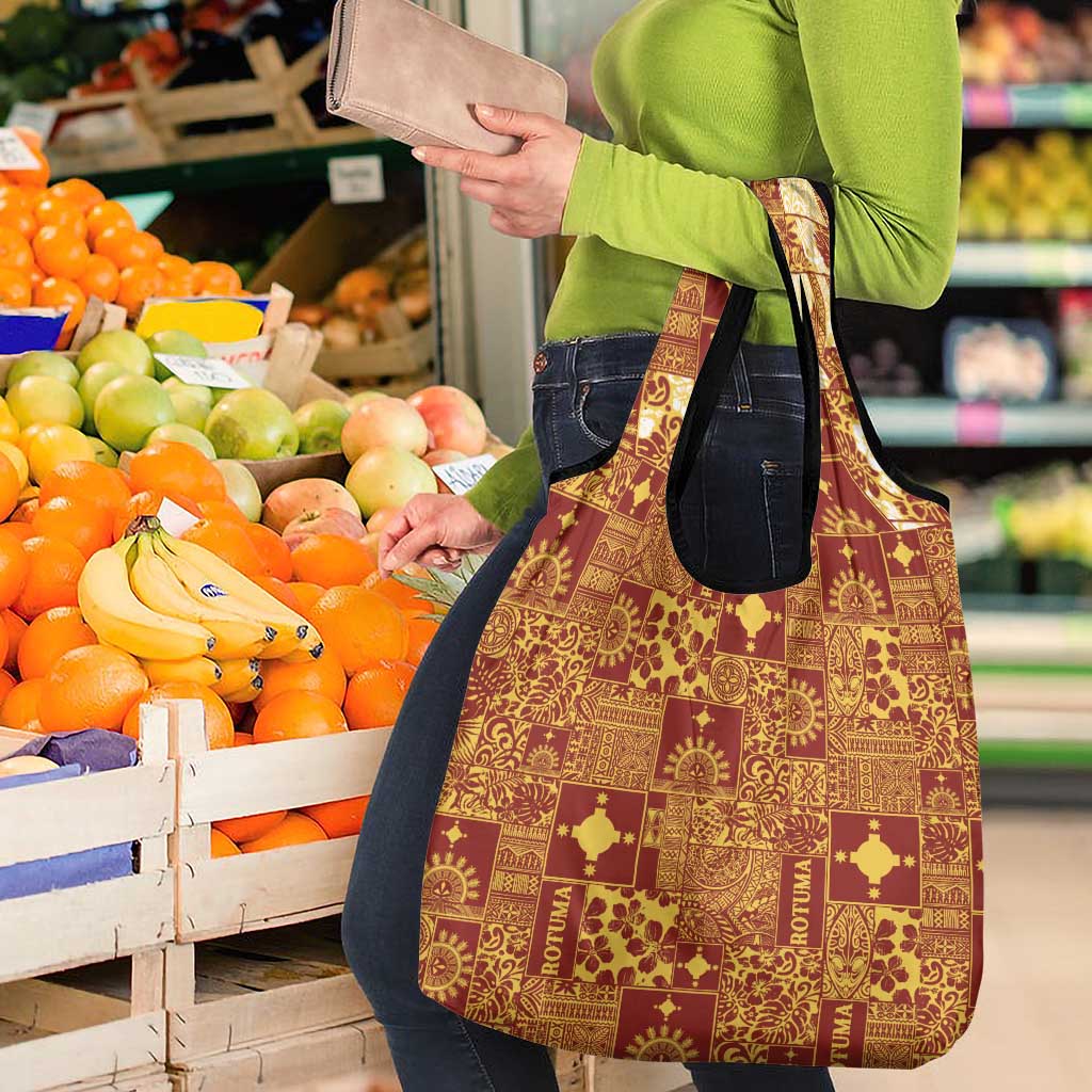 Rotuma Faiakse'ea 'e Kirisimasi Grocery Bag Pacific Patchwork Xmas Vibes - Polynesian Pride
