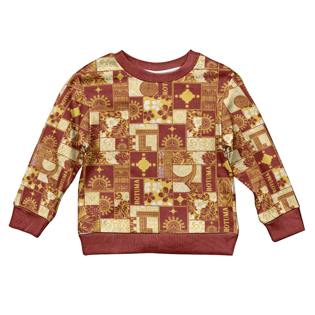 Rotuma Faiakse'ea 'e Kirisimasi Kid Ugly Christmas Sweater Pacific Patchwork Xmas Vibes LT9 Kid Red - Polynesian Pride