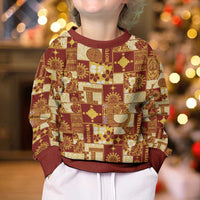Rotuma Faiakse'ea 'e Kirisimasi Kid Ugly Christmas Sweater Pacific Patchwork Xmas Vibes LT9 - Polynesian Pride