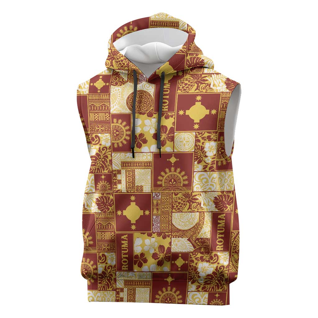 Rotuma Faiakse'ea 'e Kirisimasi Sleeveless Hoodie Pacific Patchwork Xmas Vibes - Polynesian Pride