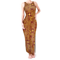 Rotuma Faiakse'ea 'e Kirisimasi Tank Maxi Dress Pacific Patchwork Xmas Vibes LT9 Women Red - Polynesian Pride