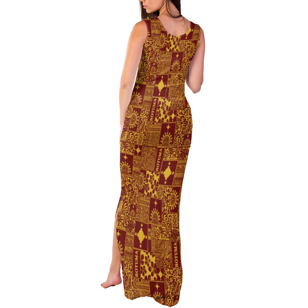 Rotuma Faiakse'ea 'e Kirisimasi Tank Maxi Dress Pacific Patchwork Xmas Vibes LT9 - Polynesian Pride