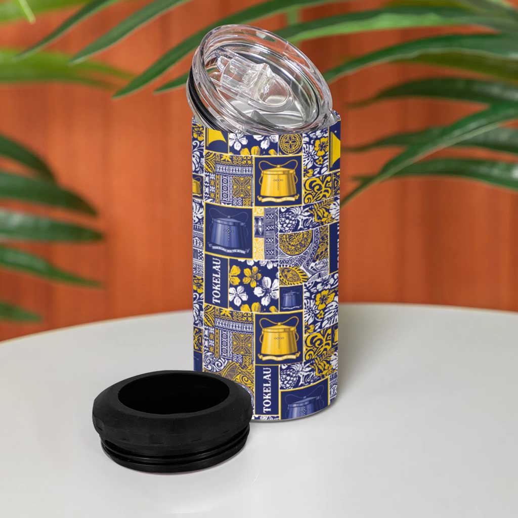 Tokelau Manuia te Kilihimahi 4 in 1 Can Cooler Tumbler Pacific Patchwork Xmas Vibes LT9 - Polynesian Pride