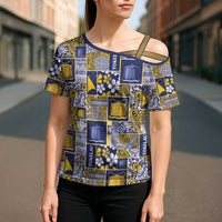 Tokelau Manuia te Kilihimahi Cross Shoulder Shirt Pacific Patchwork Xmas Vibes - Polynesian Pride