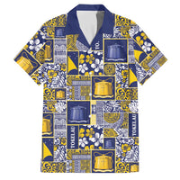 Tokelau Manuia te Kilihimahi Family Matching Long Sleeve Bodycon Dress and Hawaiian Shirt Pacific Patchwork Xmas Vibes LT9 Dad's Shirt - Short Sleeve Blue - Polynesian Pride